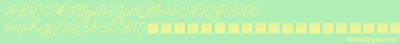 StayRadDemo Font – Yellow Fonts on Green Background