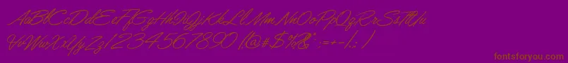 LisbonScript Font – Brown Fonts on Purple Background