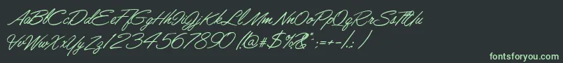 LisbonScript Font – Green Fonts on Black Background