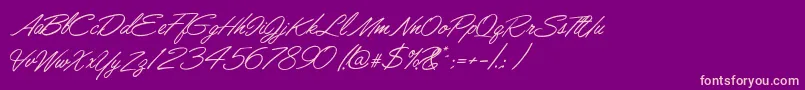 LisbonScript Font – Pink Fonts on Purple Background