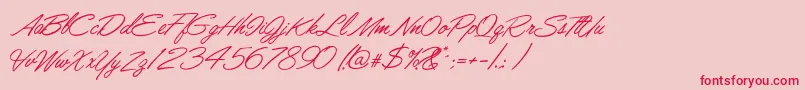 LisbonScript Font – Red Fonts on Pink Background