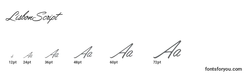 LisbonScript Font Sizes