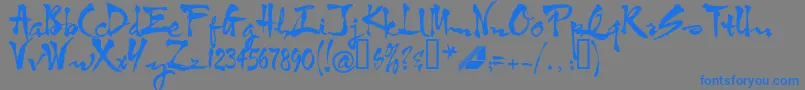 フォントHtf3bkup – 灰色の背景に青い文字