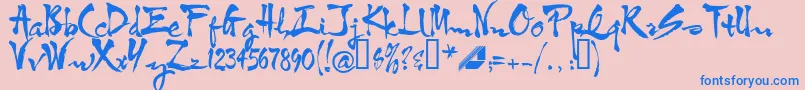 Htf3bkup Font – Blue Fonts on Pink Background