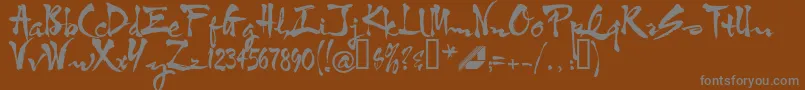 フォントHtf3bkup – 茶色の背景に灰色の文字