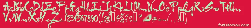 Htf3bkup Font – Green Fonts on Red Background