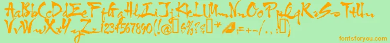 Htf3bkup Font – Orange Fonts on Green Background