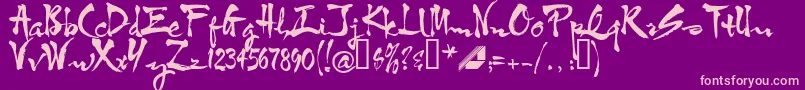 Htf3bkup Font – Pink Fonts on Purple Background