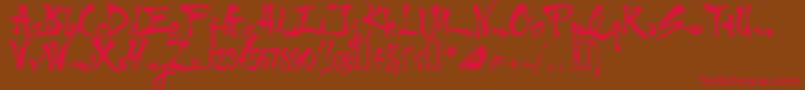 Htf3bkup Font – Red Fonts on Brown Background