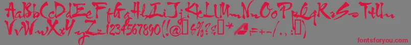 Htf3bkup Font – Red Fonts on Gray Background