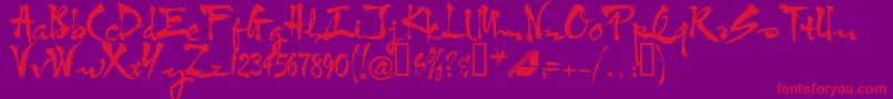Шрифт Htf3bkup – красные шрифты на фиолетовом фоне