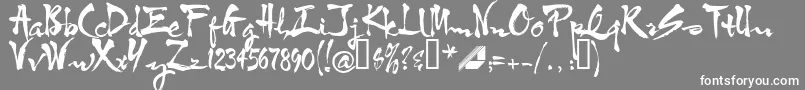 フォントHtf3bkup – 灰色の背景に白い文字