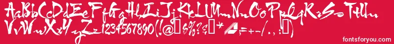 Htf3bkup Font – White Fonts on Red Background