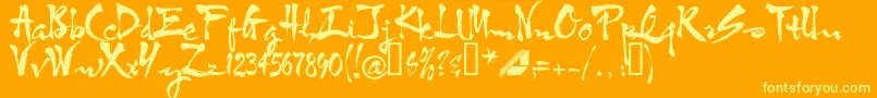 Htf3bkup Font – Yellow Fonts on Orange Background