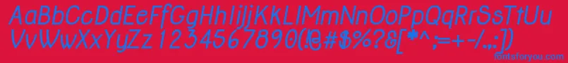 JollyBoldItalic Font – Blue Fonts on Red Background