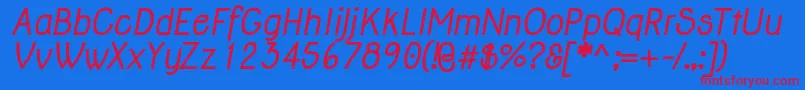 JollyBoldItalic Font – Red Fonts on Blue Background