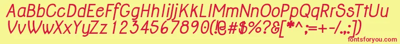 JollyBoldItalic Font – Red Fonts on Yellow Background