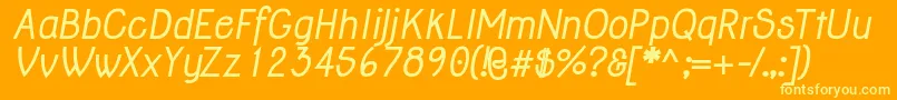 JollyBoldItalic-Schriftart – Gelbe Schriften auf orangefarbenem Hintergrund