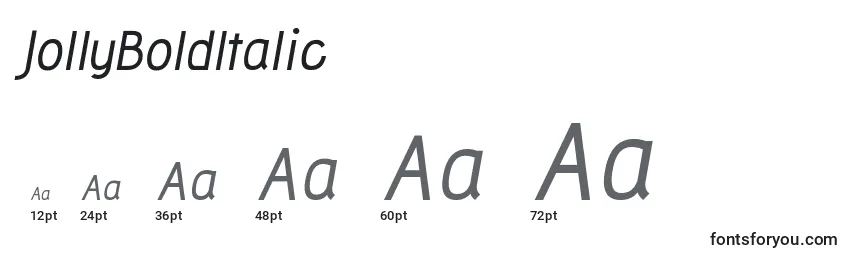 JollyBoldItalic Font Sizes