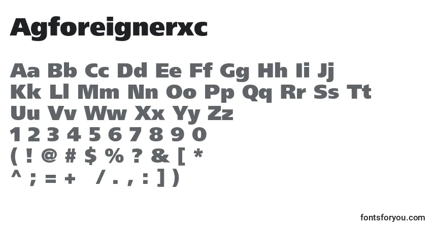 A fonte Agforeignerxc – alfabeto, números, caracteres especiais