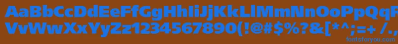 Agforeignerxc Font – Blue Fonts on Brown Background