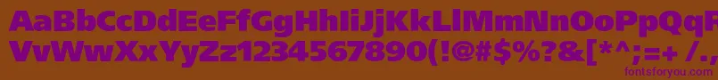 Agforeignerxc Font – Purple Fonts on Brown Background