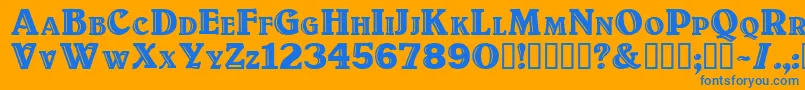 Titulo Font – Blue Fonts on Orange Background