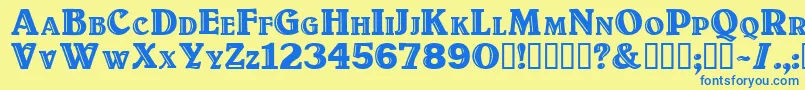 Titulo Font – Blue Fonts on Yellow Background
