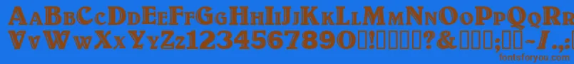 Titulo Font – Brown Fonts on Blue Background