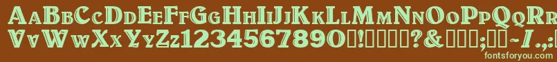 Titulo Font – Green Fonts on Brown Background