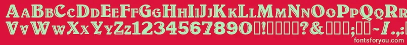 Titulo Font – Green Fonts on Red Background