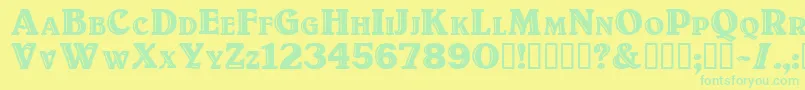 Titulo Font – Green Fonts on Yellow Background