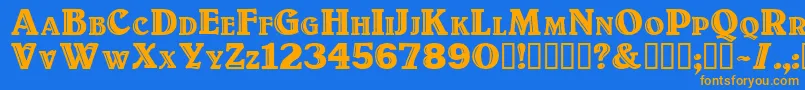 Titulo Font – Orange Fonts on Blue Background