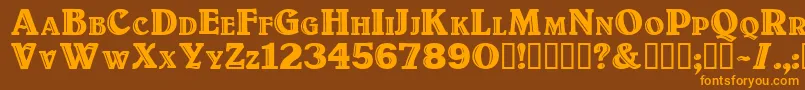 Titulo Font – Orange Fonts on Brown Background