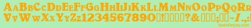 Titulo Font – Orange Fonts on Green Background