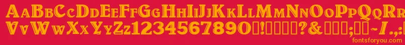 フォントTitulo – 赤い背景にオレンジの文字