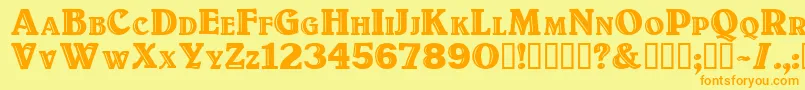 Titulo Font – Orange Fonts on Yellow Background