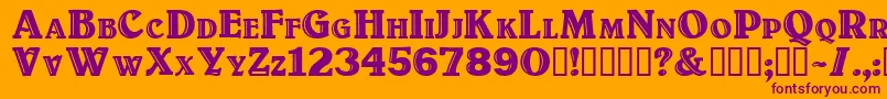 Titulo Font – Purple Fonts on Orange Background