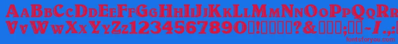 Titulo Font – Red Fonts on Blue Background