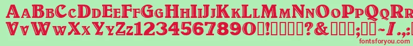 Titulo Font – Red Fonts on Green Background