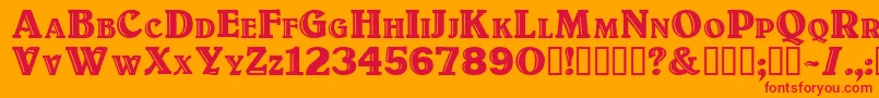 Titulo Font – Red Fonts on Orange Background