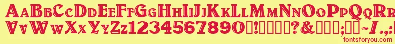 Titulo Font – Red Fonts on Yellow Background