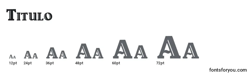 Размеры шрифта Titulo