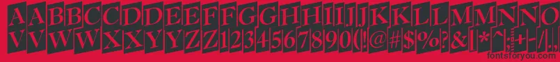 fuente Antiq15 – Fuentes Negras Sobre Fondo Rojo