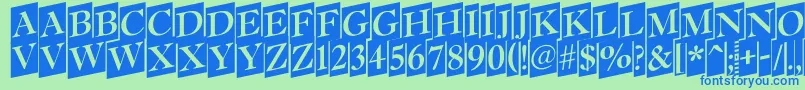 Antiq15 Font – Blue Fonts on Green Background