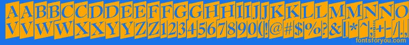 Antiq15 Font – Orange Fonts on Blue Background