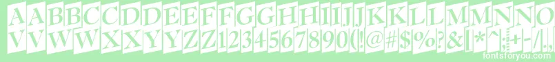 Fonte Antiq15 – fontes brancas em um fundo verde