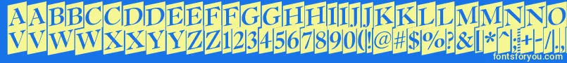 Antiq15 Font – Yellow Fonts on Blue Background