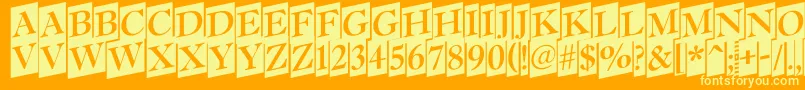 Antiq15 Font – Yellow Fonts on Orange Background