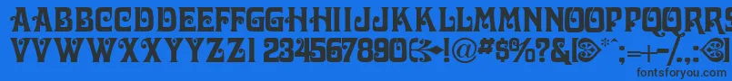 Victorianadisplaycapsssk Font – Black Fonts on Blue Background